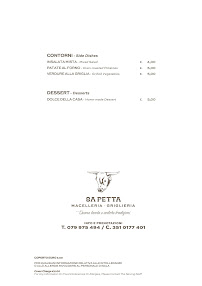 Ristorante Pizzeria Sa petta à Alghero menu