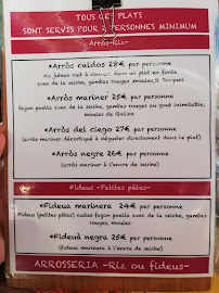 Menu du VIGATANE à Canet-en-Roussillon