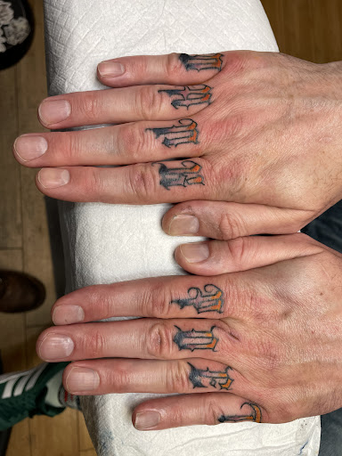 Explore jack and sally couple tattoos ideas, creative tattoo ideas in Hackettstown, available at First Place Tattoos