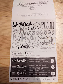 Empanadas Club à Aix-en-Provence menu