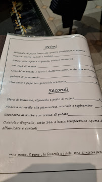Menu / carte de Osteria Novecento à Turin