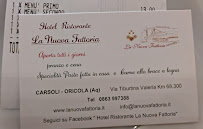 Menu / carte de Ristorante La Nuova Fattoria à Carsoli