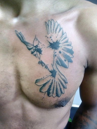 Explore men chest tattoos ideas, creative tattoo ideas in Atlanta, available at Iron Palm Tattoos & Body Piercing Atlanta