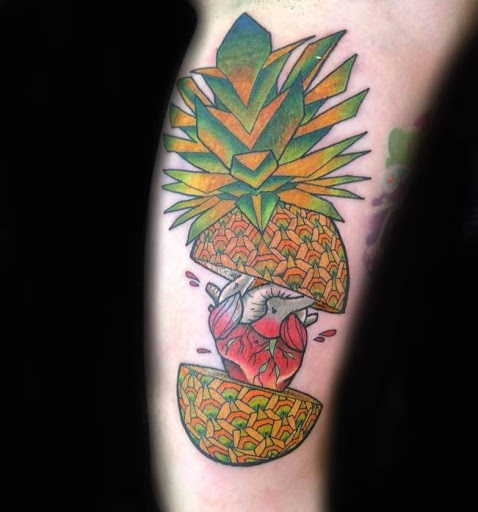 Explore mens knee tattoo ideas, creative tattoo ideas in Bethlehem, available at Soul Glow Electric Ink