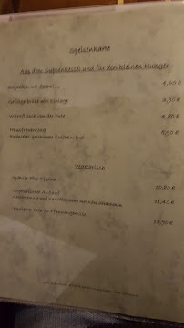 Restaurant allemand Gaststätte Zur Scheune à Greifswald (le menu)