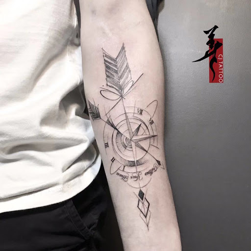 Explore not all who wander are lost tattoo ideas, creative tattoo ideas in New York, available at CJ Tattoo