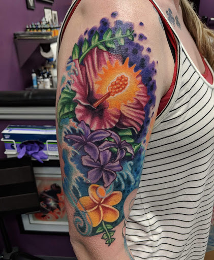 Explore lower leg tattoo ideas, creative tattoo ideas in Crystal Lake, available at Monster Ink Tattoo & Piercing Studio