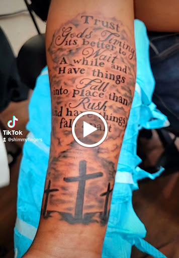 Explore military tattoo ideas, creative tattoo ideas in Jamaica, available at Shimmy Fingers Ink Tattoos