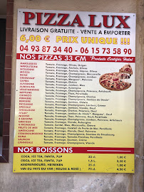 Menu / carte de PizzaLux à Nice