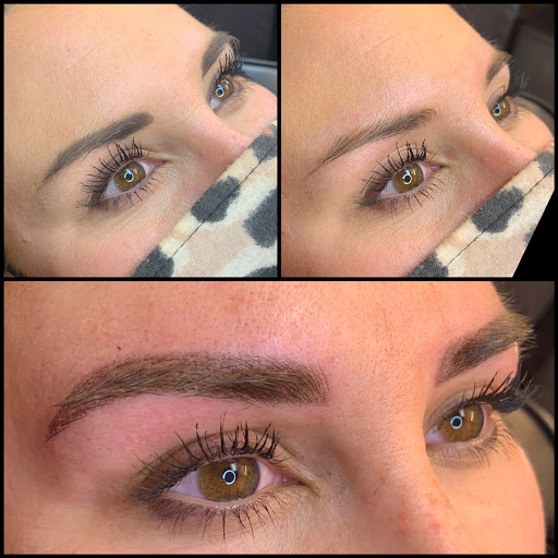 Explore dog outline tattoo ideas, creative tattoo ideas in Peoria Heights, available at BeautiFULL Brows By Jen Microblading - Permanent Makeup Wild Honey Beauty Studio