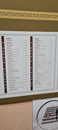 Carte du Pizzeria Lo Sfizio à Moena