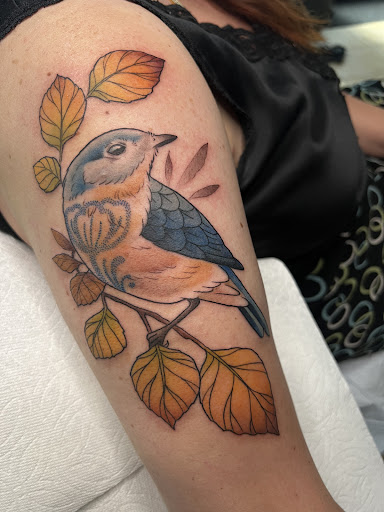 Explore upper arm tattoo ideas for females, creative tattoo ideas in Grants Pass, available at Maya Wild Art