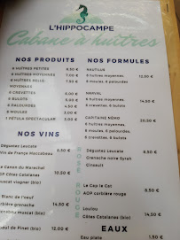 Restaurant L'hippocampe à Leucate - menu / carte