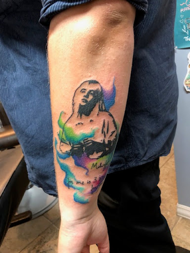 Explore camera tattoo ideas, creative tattoo ideas in Nashua, available at Mayhem Ink Tattoo