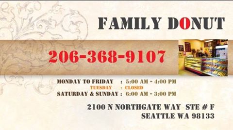Donut Shop «Family Donut Shop», reviews and photos, 2100 N Northgate Way, Seattle, WA 98133, USA