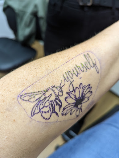 Explore sewing tattoo ideas, creative tattoo ideas in Canton, available at Planet Ink Tattoos