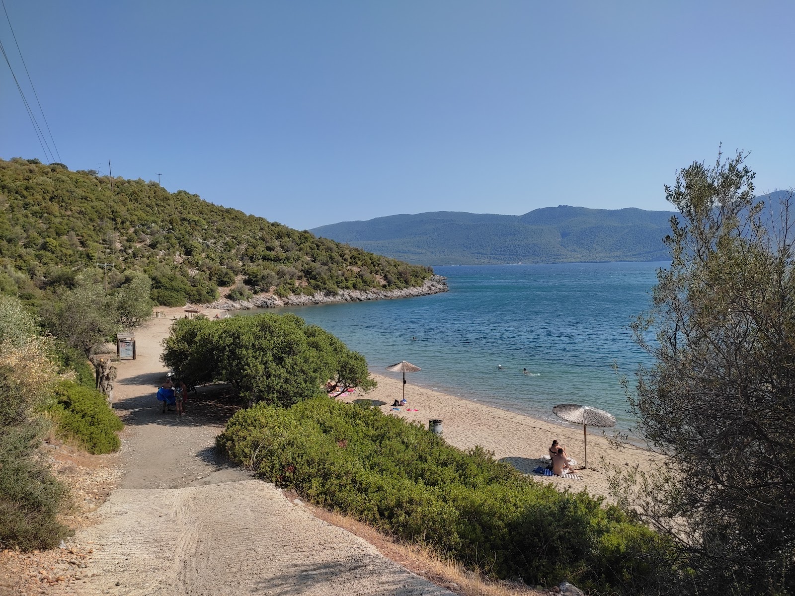 Fotografija Pelasgia beach z turkizna čista voda površino