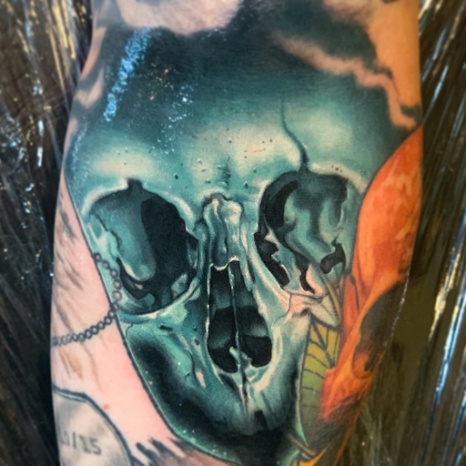 Explore inner elbow tattoo ideas, creative tattoo ideas in Senoia, available at Messenger Tattoo Studio