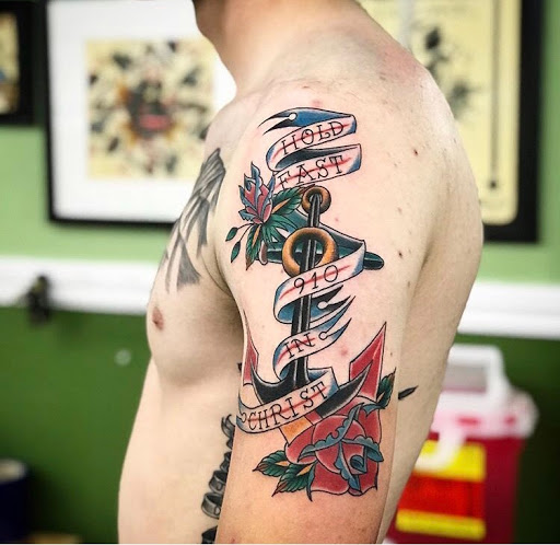 Explore muscle tattoo ideas, creative tattoo ideas in Twentynine Palms, available at Hilltop Tattoo Company