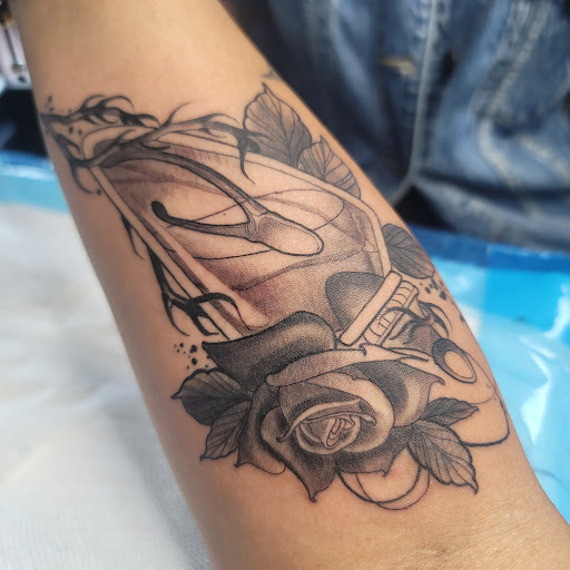 Explore tattoo ideas for upper arm, creative tattoo ideas in Culver City, available at Art Collector Tattoo