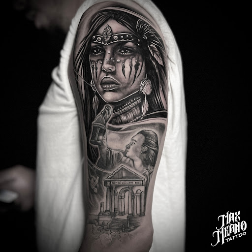 Explore chest piece tattoo ideas male, creative tattoo ideas in Allentown, available at Max Meano Tattoo