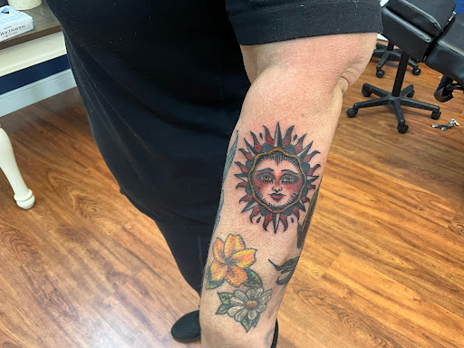 Explore tattoo on shoulder ideas, creative tattoo ideas in Cocoa, available at Rorschach Tattoo Shop and Piercing Studio