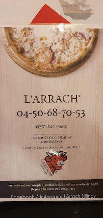 Restaurant L'Arrach' à sillingy à Sillingy menu