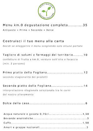 Menu Vacances à la ferme Agriturismo Cascina Fogliana 20060 Cassina de' Pecchi