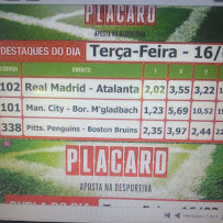 Menu / carte de Café Santana- bagunte -vila do conde à Bagunte