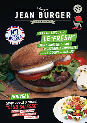 menu du Restaurant de hamburgers Jean Burger, le Resto à Limoges