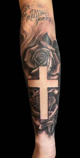 Explore cross tattoo ideas male, creative tattoo ideas in Weatherford, available at Weatherford Tattoo Co.