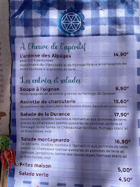 Menu / carte de La Fougagno à Saint-Véran