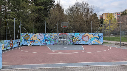 Jehlan a hriště na basket