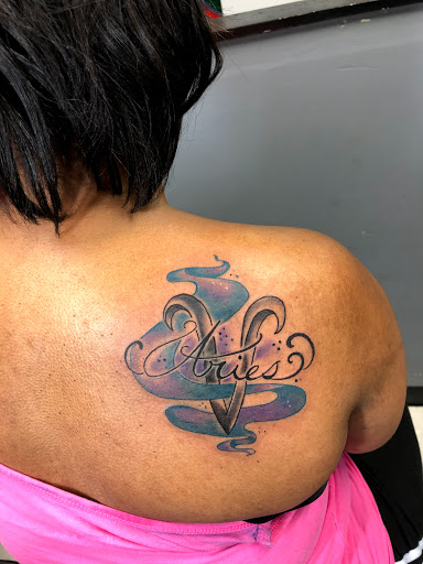 Explore tattoo ideas space liquid tattoo, creative tattoo ideas in Louisville, available at Zoes Tattoos & Piercings