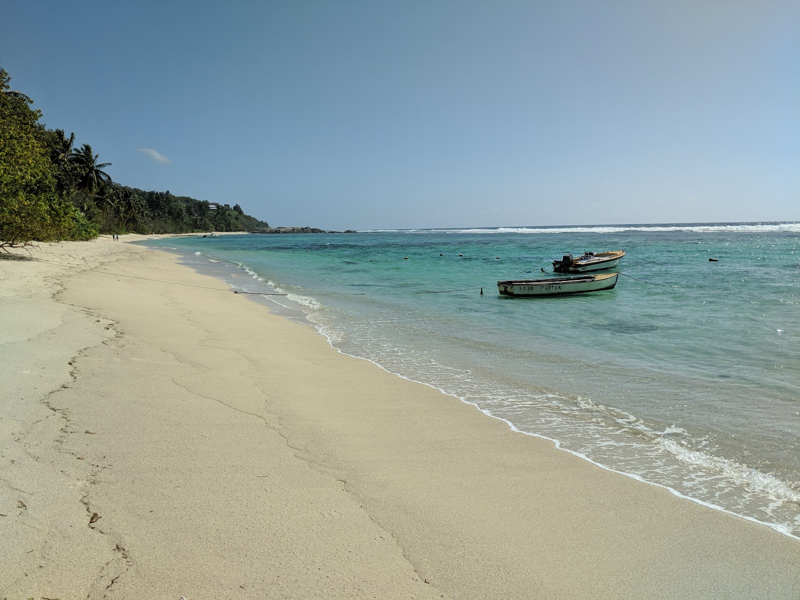 Foto von Anse Marie Louise Beach mit feiner beiger sand Oberfläche