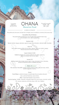 Restaurant hawaïen Ohana Poke Bar - Hawaiian Food à Lyon (le menu)