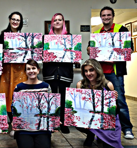 Wine down with Art public painting and school