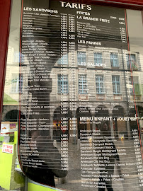 Menu du Friterie Sensas à Arras