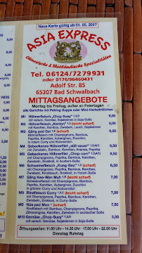 Restaurant de plats à emporter Asia Express à Bad Schwalbach - menu / carte