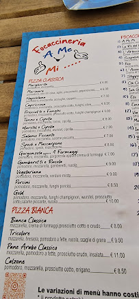 Pizzeria Focacceria A Me Mi à Marina di Pietrasanta (le menu)