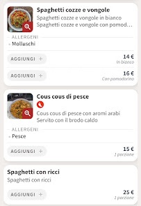 Menu / carte de Pescheria gastronomia Turiddu à Palermo