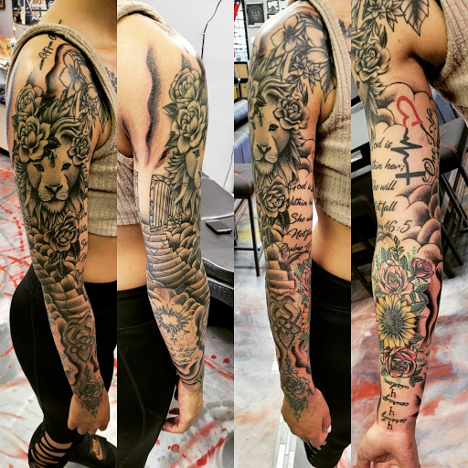 Explore patchwork tattoo ideas female, creative tattoo ideas in Tucson, available at Jesses Tattoos & Tattoo Supplies