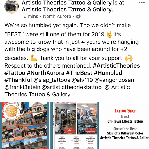 Tattoo Shop «Artistic Theories Tattoo & Gallery», reviews and photos, 247 Genesis Way, North Aurora, IL 60542, USA