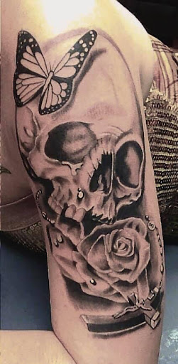 Explore shoe tattoo ideas, creative tattoo ideas in Peru, available at Fade To Black Tattoo Studio