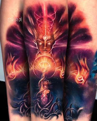 Explore female back tattoo ideas, creative tattoo ideas in Sanford, available at Venom Ink Tattoo