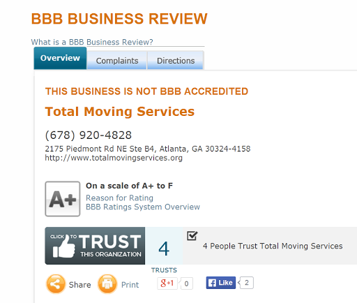 Moving Company «Total Moving Services», reviews and photos, 2175 Piedmont Rd NE #4, Atlanta, GA 30324, USA