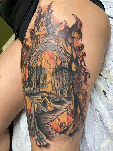 Explore highs and lows tattoo ideas, creative tattoo ideas in Largo, available at Alchemy Tattoos and Body Piercings