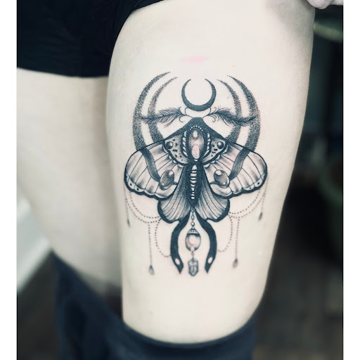 Explore bull skull tattoo ideas, creative tattoo ideas in Oskaloosa, available at Soul Ink Tattoo Studio
