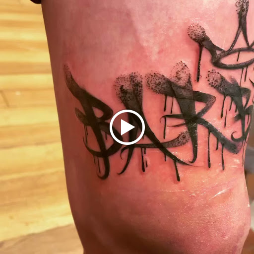 Explore under knee tattoo ideas, creative tattoo ideas in El Paso, available at Pumping Ink Tattoo Parlor