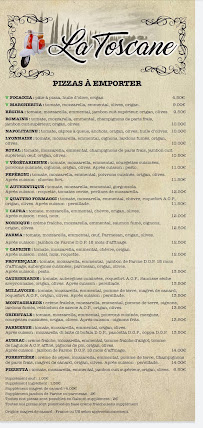 Carte du Pizzeria La Toscane à Millau